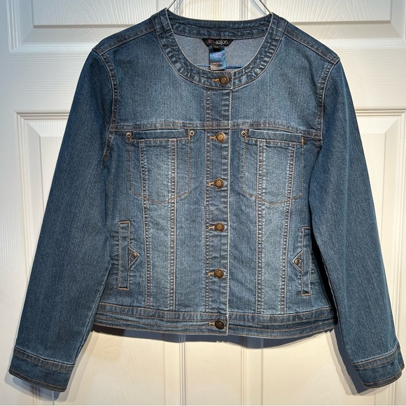 Slim-Sation By Multiples Denim Jacket Size PM - Picture 1 of 8